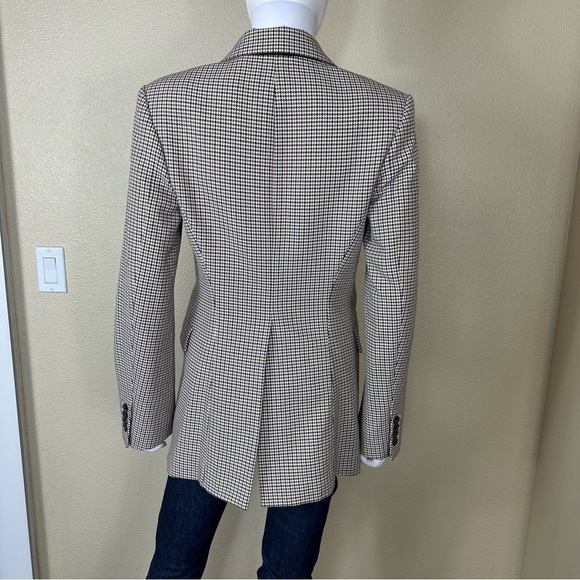 Theory Super Cinch Houndstooth Wool Blend Blazer Jacket Size 4 - Picture 6 of 16